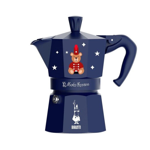 Bialetti Cafetera Moka Express 3 tazas azul, Recuerdos Alegres