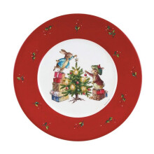 Petit Jour - Assiette Pierre Lapin Noël avec Jeannot 20 cm