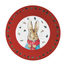 Petit Jour - Assiette Pierre Lapin Noël rouge 20 cm