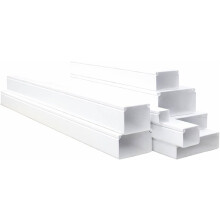Canaleta de PVC para Gestão de Cabos, 60x60 mm, 2 Metros, Branco, para Instalações Elétricas