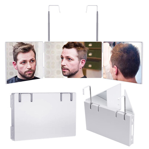 Living And Home 3-way foldable Makeup Mirror with Telescoping Hooks 2