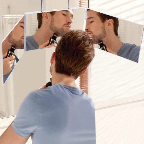 Living And Home 3-way foldable Makeup Mirror with Telescoping Hooks