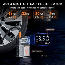 Protable Car Tire Inflator 2-in-1 Cordless & Wired Inflator Pump, 150PSI Air Compressor for Car, Bike and Outdoor Use