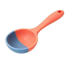 Silicone Spoon - Colorful Silicone Spatula Ladle Soft Top to Mold to Pots & Pans Non-Stick Soup Spoon with Graduations