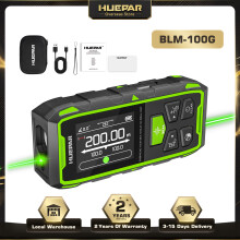 Huepar BLM-100G Dual-Laser-Entfernungsmesser, 200 m, grüner Strahl, hochpräzises Messwerkzeug mit LCD-Hintergrundbeleuchtung