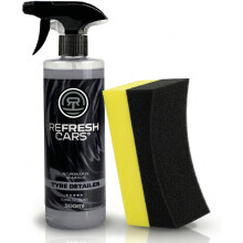 Refresh Cars abrillantador de pneus efeito molhado 500 ml, renovador com proteção UV e esponja