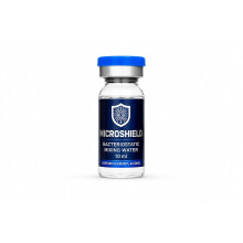 Micro Shield Água Bacteriostática, Solução de Reconstituição Ultra-Limpa, 10 ml, Frasco de Vidro Borossilicato