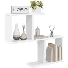 vidaXL estante de parede, branco, madeira de engenharia, 60 x 12 x 50,5 cm, 4 compartimentos