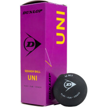 Dunlop Conjunto de 3 Pelotas de Squash UNI, pretas, para iniciantes e recreativo