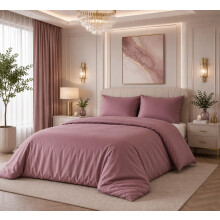 Funda nórdica de cetim 300 fios, 100% algodão, rosa escuro, cama 150cm 240x220cm, conjunto de 2 fronhas 50x70