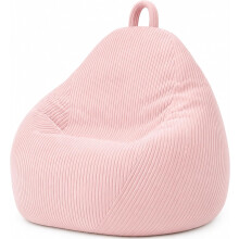 bananair Puff Pera de Veludo, 120x100 cm, Rosa Pálido, com Alça e Fundo Lavável