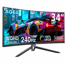 Z-EDGE AGEX AG34S 34" 240Hz WQHD 3440x1440 21:9 Ultra-Wide 1ms Gaming Monitor, HDR Adaptive-Sync 1000R Curved Screen 300cd/m2 HDMI x2 DP x2