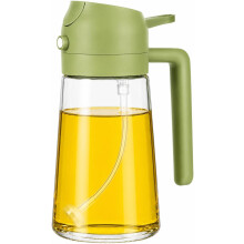Pulverizador de óleo 2 em 1, vidro 470 ml, verde, para cozinha