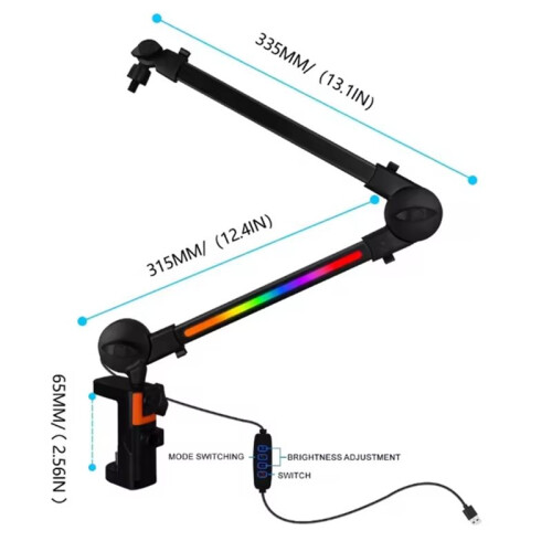 360 Rotation Microphone Boom Arm Stand, Universal Sturdy Desktop Mic Stand for Live Streaming, Recording Studio Setup 1