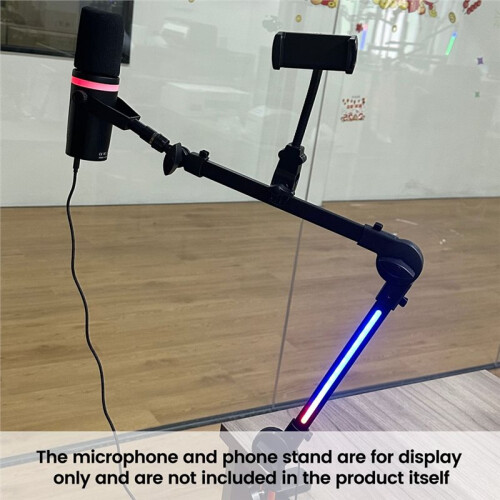 360 Rotation Microphone Boom Arm Stand, Universal Sturdy Desktop Mic Stand for Live Streaming, Recording Studio Setup 2