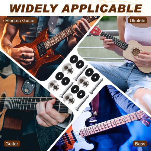 4 Set Guitar Strap Button for  Straplok, Dual Design Strap Locks Electric Guitar, 360 Rotating Lock Button 1