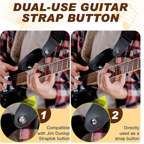 4 Set Guitar Strap Button for  Straplok, Dual Design Strap Locks Electric Guitar, 360 Rotating Lock Button 2
