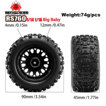 RED SPIDER Pneu de Atualização 90X45mm RC para Rodas de Truck, Encaixe Hexagonal de 12mm para para ARRMA Kraton 1/14 1/16 para