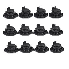 12 Pack Decking Support Pedestal Riser for Adjustable Height and Heavy Duty Foundation Base