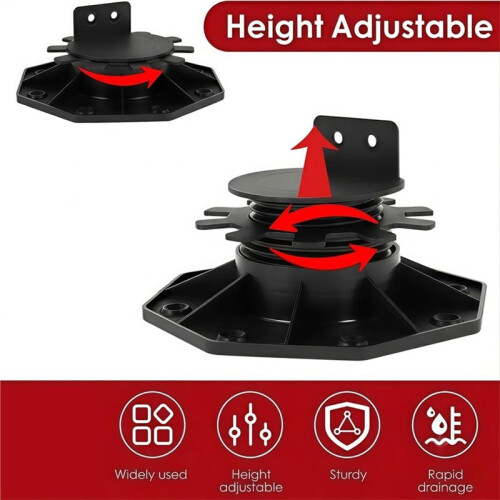 12 Pack Decking Support Pedestal Riser for Adjustable Height and Heavy Duty Foundation Base 2