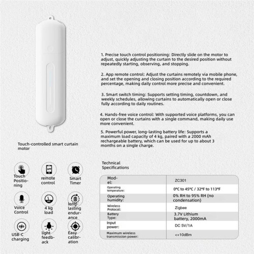 Tuya ZIGBEE Roller Blind Robot Automatic Curtain Bot Motorised Shutter Opener Support Voice Control Rechargable 2