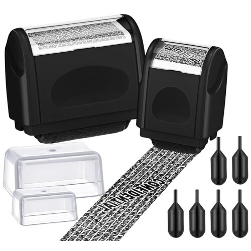Privacy Protection Roller Stamp -Document Security Seal, Tamper-Proof Identity Theft Prevention for Mail & Packages