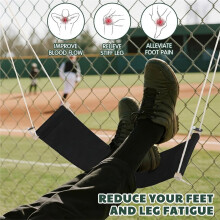 Portable Fence Foot Hammock with Carabiners, Outdoor Sports Foot Rest Sling for Baseball Soccer Spectators