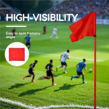 8 Pcs Red Soccer Corner Flags with Fastening Clips, Replacement Referee Flags for Match Practice Football Training