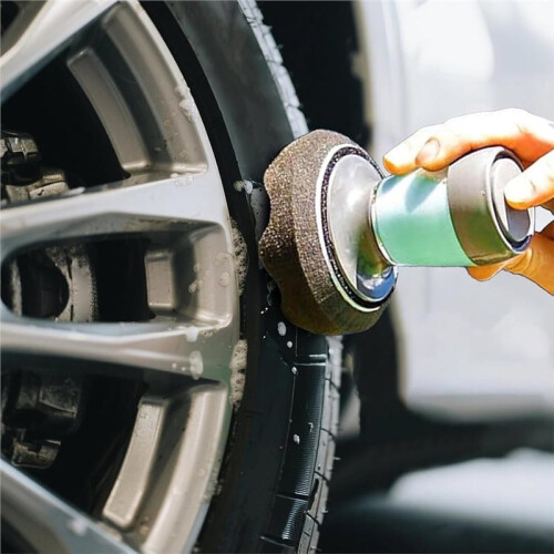 2pcs Tire Applicator Sponge and Pumps NonMess Application Foam Pad Tire Gloss Applicator Tool,Tire Shine Applicator
