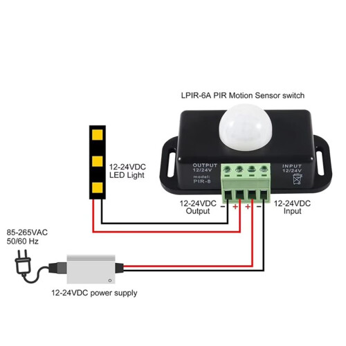 2pcs  12V 24V 8A Automatic Adjust PIR Motion Sensor  IR Infrared Detector Light  Module for LED Light Lamp 2