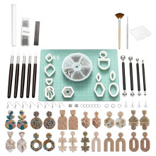 Ohrring-Bastelset mit Tonausstechern, Modellierwerkzeugen und Zubehör, DIY-Schmuckset für Anfänger