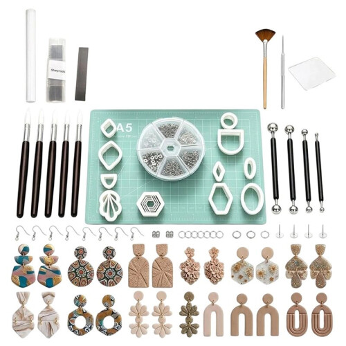 Earring Making Kit with Clay Cutters Modeling Tools and Hardware, DIY Handmade Jewelry  Set for Beginners