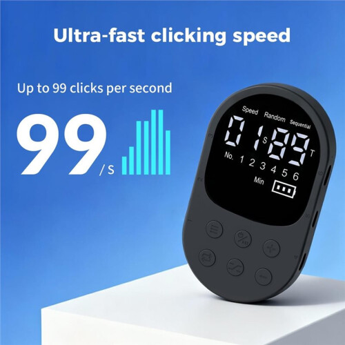 Auto Screen Clicker,2- Physical Auto Clicker Sequential Modes, Independent Click Settings,  to 99 Taps Per Second 1