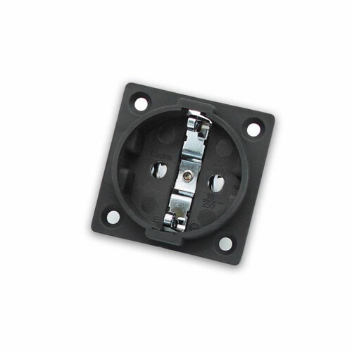EU Wall Socket Panel Mount Power Outlet 16A 250V for HiFi Amplifier DAC Audio, Audiophile Grade Power Socket Silver