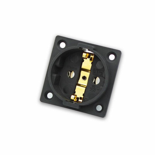 EU Wall Socket Panel Mount Power Outlet 16A 250V for HiFi Amplifier DAC Audio, Audiophile Grade Power Socket Gold