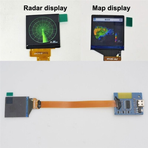 Painel de Instrumentos para Cabine de Aeromodelismo com Tela de  de 1,33 Polegadas, 3,7-5,2V, Reprodutor de Animação em Loop Automático.