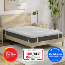 Panda Gel Infused Memory Foam Bamboo Mattress Topper - UK King | 5cm Thick | Medium Firm Softness | Orthopaedic Neck, Spine, Hip Support | Adjustabl