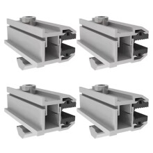 4 Supports Montage PhotovoltaĂŻques en Aluminium Fixation par Pince pour Panneaux Solaires Couche Mince,Compatibles avec Supports Universels Panneaux
