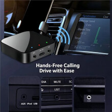 6.0 Audio-Ontvanger/Zender met 3,5 mm AUX-Aansluiting en Microfoon, voor HiFi Stereo Draadloze Adapters voor Autoluidsprekers en Vliegtuigen