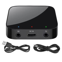 6.0 Audio-Ontvanger/Zender met 3,5 mm AUX-Aansluiting en Microfoon, voor HiFi Stereo Draadloze Adapters voor Autoluidsprekers en Vliegtuigen