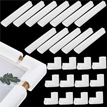 Ensemble de Protections D'Angle en Mousse, 12 Protections D'Angle + 12 Bandes Droites pour la Protection des Cadres Photo et des Miroirs (Emballage)