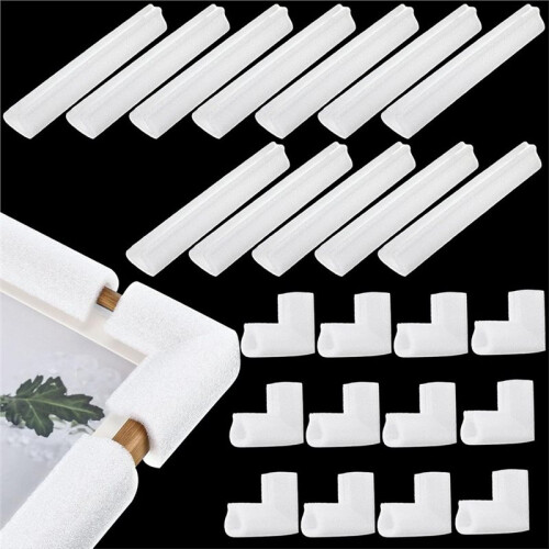 Foam Corner Protector Set, 12Pcs Corner Guards + 12Pcs Straight Strips for Picture Frame Mirror Packaging Protection