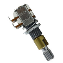 FD Metal Dubbelassige Dubbel Instelbare 6-Pins B50K Potentiometer, Gekartelde Spline As Ontwerp Instrument- & Gitaaronderdelen