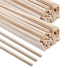 100Pcs Natural Original Color Square Bamboo Sticks,Unfinished Bamboo Dowels for DIY Handcraft Architectural Model Making