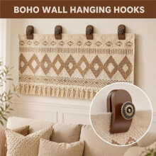 4PCS Classy Clamps Wood Hangers for Tapestries,Quilts,Rugs Djustable Wooden Hanger,Quilts Rugs for Display Wall Hanging