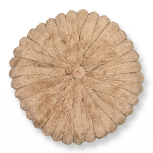 Homescapes Round Pleated Cushion, 36 cm