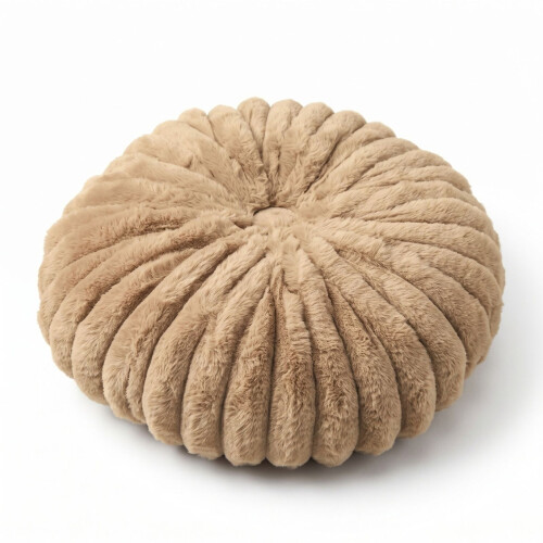 Homescapes Round Pleated Cushion, 36 cm 2