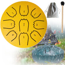 Garden Rain Drum, Rain Drums for Outside Garden with The Fingerstalls, 9 Tone Steel Tongue Drum, Percussion Instrument for Musical Education Concert