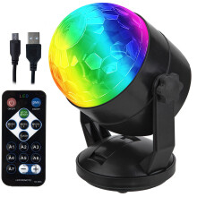 Remote Control Battery Powered Portable Sound Activated Party Lights for Outdoor and Indoor, or USB Plug in, Dj Lighting, RBG Disco Ball, Strobe Lamp