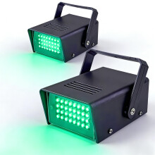 32 Led Strobe Lights Mini Strobe Light Adjustable Flashing Light Halloween Outdoor Strobe Light Machine for Party(2 pcs Green Light)